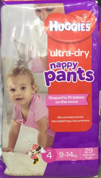 Ultra-Dry Toddler Nappy Pants For Girls 9-14 Kg