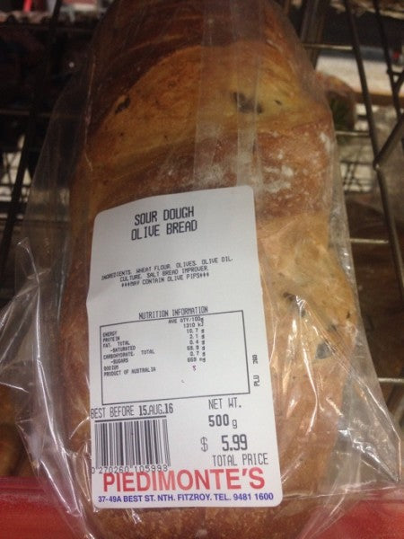 Sour Dough Olive Bread