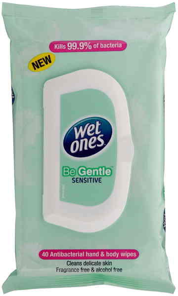 Wet Ones Be Gentle Sensitive Wipes 40s