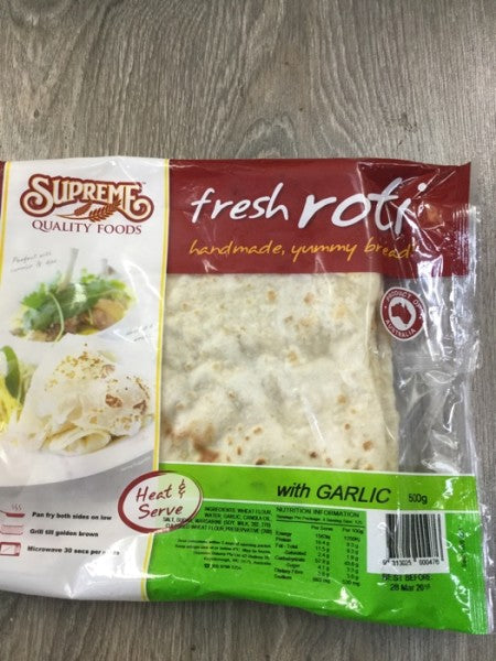 fresh roti with garlic