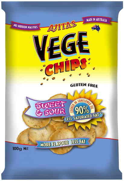 Ajitas Vege Chips Sweet And Sour Gluten Free