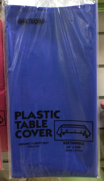 Plastic Rectangle Table Cover Blue