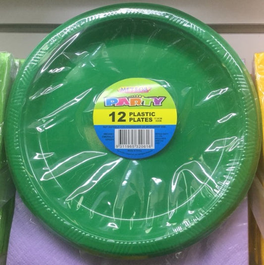 Plastic Dessert Plates Emerald Green 17.8cm