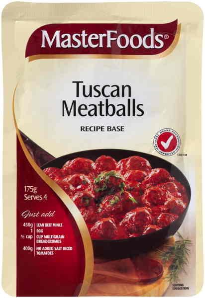 Masterfoods Tuscan Meatballs Recipe Base 
