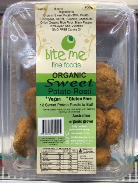 Organic Sweet Potato Rostis