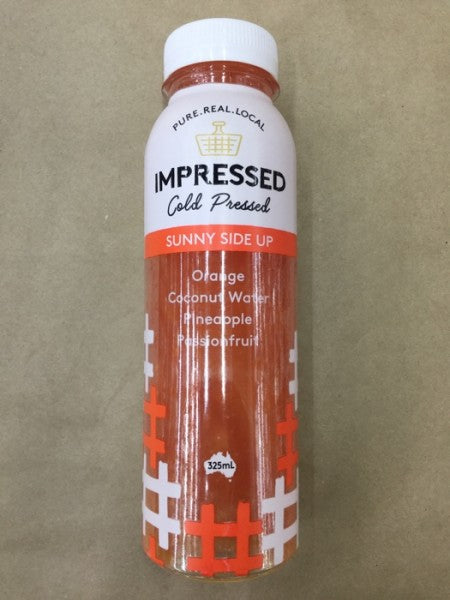 Cold Pressed Sunny Side Up Orange Coconut Water Pineapple Passionfruit Juice