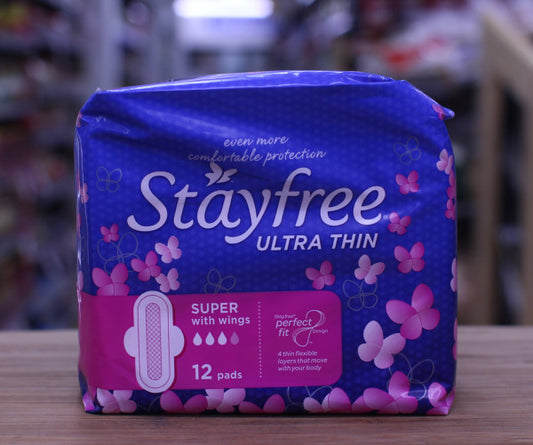Stayfree Super Pads With Wings 12pk