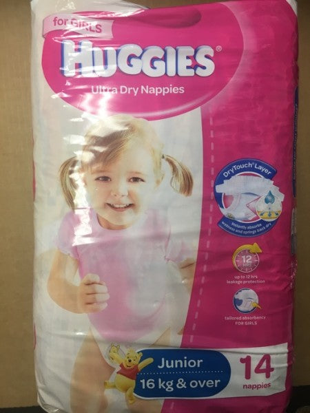 Ultra Dry Junior Nappies for Girls 16kg & Over
