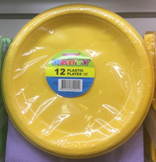 Plastic Dessert Plates Sunflower Yellow 17.8cm