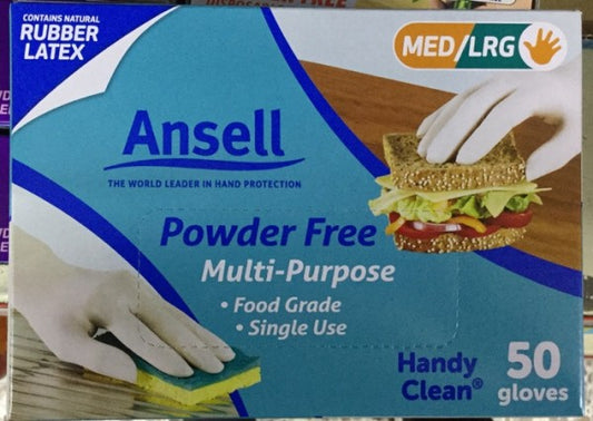 Multi-Purpose Powder Free Food Grade Single Use Gloves (med/lrg)