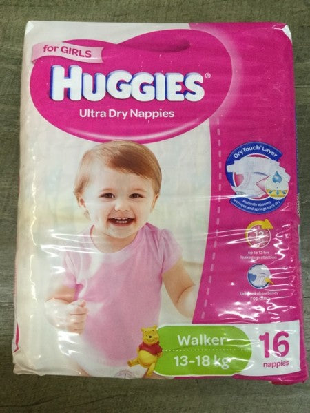 Ultra Dry Walker Nappies for Girls 13-18 kg