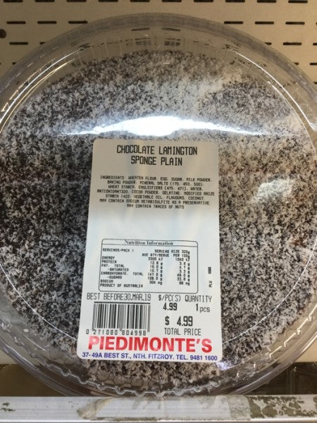 Chocolate Lamington Sponge Plain